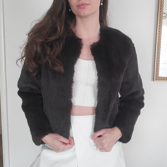 Theory Rabbit Fur Jacket - Picture 1 of 4